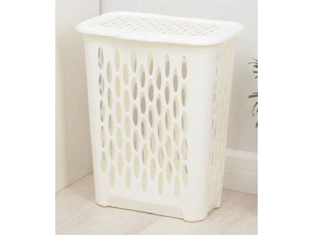 Корзина для белья Raindrop пластиковая 37л. 422х290х515мм молочный